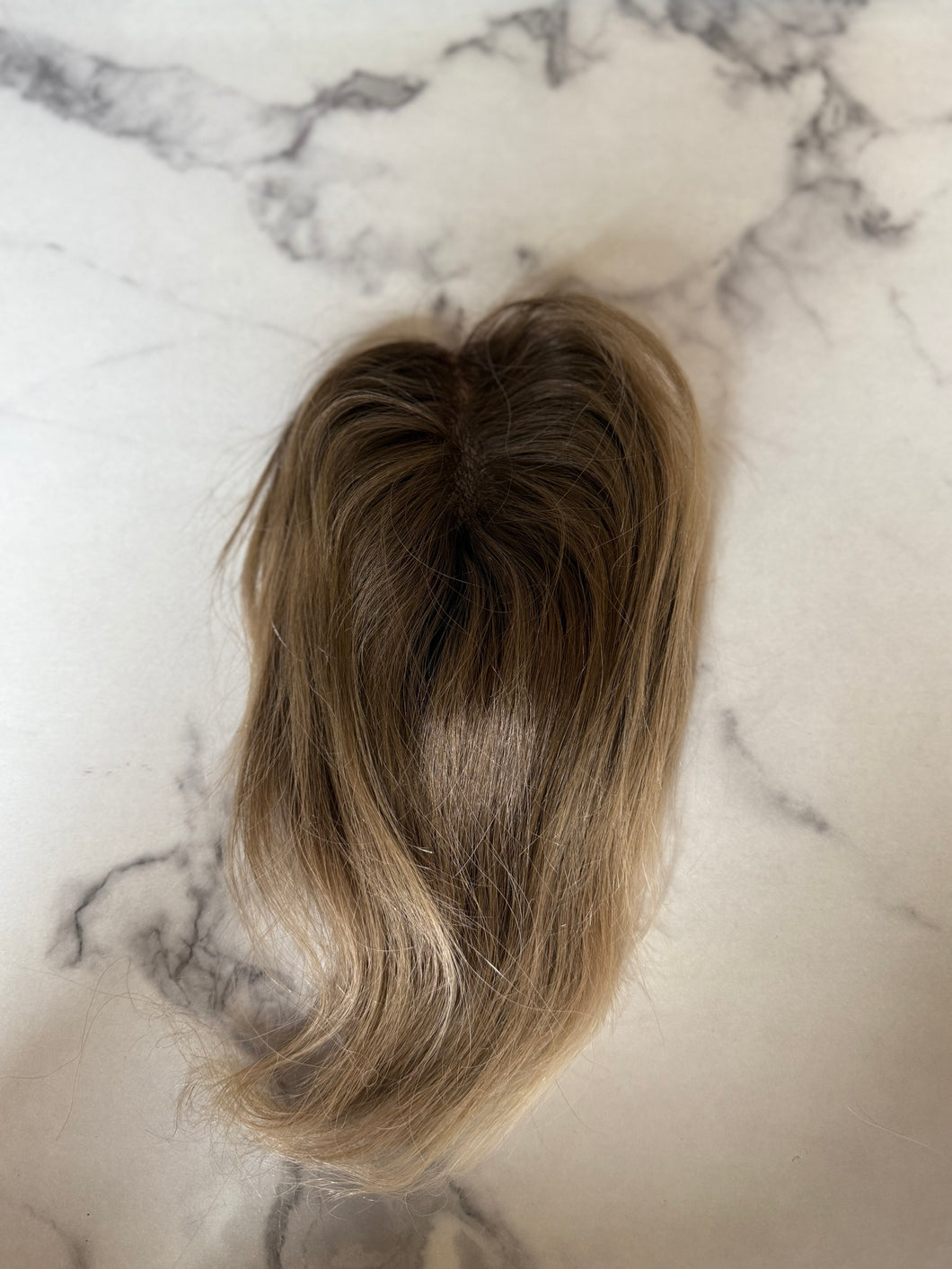 Luxury READY TO SHIP Balayage 10” Mono Topper 3.25”x 5” Ash Blonde