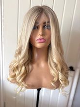 Load image into Gallery viewer, Ready to Ship Luxury 18” 130% 13x6 Light Blonde Balayage Human Hair Wig
