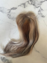 Load image into Gallery viewer, Luxury READY TO SHIP Balayage 12” Mono Topper 2.75”x5.25” Light Brown Light Blonde
