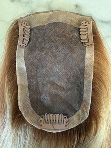 Luxury READY TO SHIP Balayage 20” Mono Topper 3.25”x3.5” Golden Blonde Light Blonde