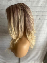 Load image into Gallery viewer, Luxury READY TO SHIP Clearance 16” 150% Ash Brown Blonde Balayage Human Hair 13x4” Lace Front Wig Transparent Glueless
