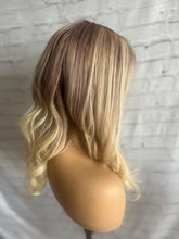 Load image into Gallery viewer, Luxury READY TO SHIP Clearance 16” 150% Ash Brown Blonde Balayage Human Hair 13x4” Lace Front Wig Transparent Glueless
