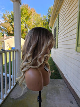 Load image into Gallery viewer, Luxury READY TO SHIP 20” 130% Ash Blonde Balayage Human Hair 13x6” Lace Front Wig Transparent Glueless Small Cap
