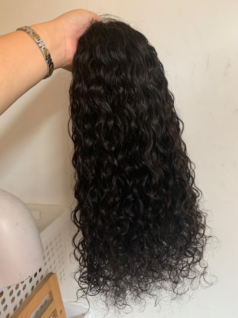 Luxury READY TO SHIP 16” 180% Natural Wave Human Hair Curly 13x4 Transparent Lace Front Wig Glueless