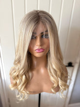 Load image into Gallery viewer, Ready to Ship Luxury 18” 130% 13x6 Light Blonde Balayage Human Hair Wig
