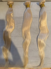 Load image into Gallery viewer, Luxury READY TO SHIP 24” 24” 24” Platinum Blonde #613 Human Hair Extensions
