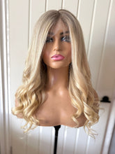 Load image into Gallery viewer, Ready to Ship Luxury 18” 130% 13x6 Light Blonde Balayage Human Hair Wig
