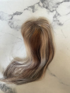 Luxury READY TO SHIP Balayage 12” Mono Topper 2.75”x5.25” Light Brown Light Blonde