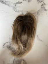 Load image into Gallery viewer, Luxury READY TO SHIP Balayage 10” Mono Topper 3.25”x 5” Ash Blonde
