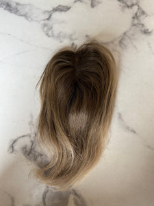 Luxury READY TO SHIP Balayage 10” Mono Topper 3.25”x 5” Ash Blonde