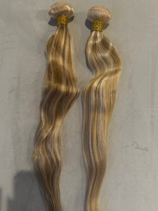Luxury READY TO SHIP 24” 24” Piano Platinum & Honey Blonde #27/613 Human Hair Extensions