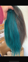 Load image into Gallery viewer, Luxy READY TO SHIP 14” 180% 13x6 Human Hair Lace Front Wig Dark Brown Teal Green Bleached Knots Glueless
