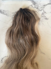 Load image into Gallery viewer, Luxury READY TO SHIP Balayage 18” Mono Topper 5”x6” Highlight
