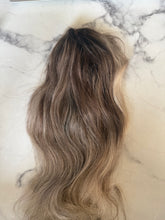 Load image into Gallery viewer, Luxury READY TO SHIP Balayage 18” Mono Topper 5”x6” Highlight
