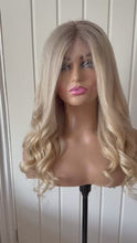 Load and play video in Gallery viewer, Ready to Ship Luxury 18” 130% 13x6 Light Blonde Balayage Human Hair Wig
