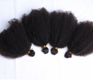 Luxury Afro Kinky Curly Mongolian Virgin Human Hair Extensions 7A Weave Weft