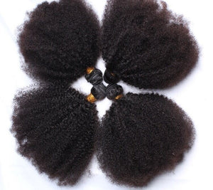 Luxury Afro Kinky Curly Mongolian Virgin Human Hair Extensions 7A Weave Weft