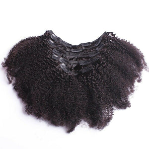 Luxury Brazilian Clip In Afro Kinky Curly Virgin Human Hair Extensions 7pcs 120g