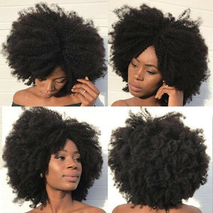 Luxury Brazilian Clip In Afro Kinky Curly Virgin Human Hair Extensions 7pcs 120g