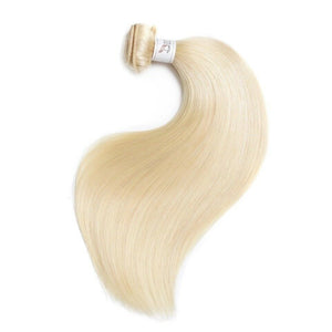 Luxury 100g Russian #613 Bleach Blonde Human Hair Extensions Silky Straight Weft