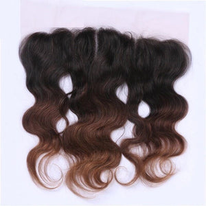 Luxury Brazilian Three Tone Burgundy Red Body Wave Hair Extensions + Frontal