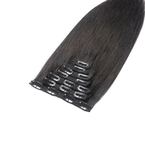 Luxury Brazilian Clip In Silky Straight Virgin Human Hair Extensions 7pcs 120g