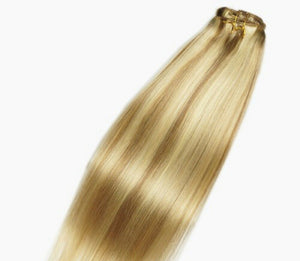 Luxury 100g Weft Human Hair Extensions #10/60 Piano Blonde Balayage Straight