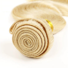 Load image into Gallery viewer, Luxury Body Wave Brazilian Bleach Blonde Virgin #613 Human Hair Extensions Weave

