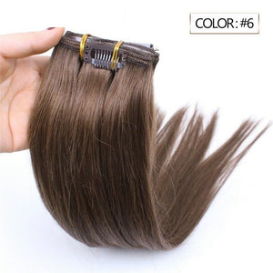 Luxury Clip In Human Hair Extensions #6 Medium Brown Remy Straight 7pcs 100g