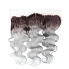Load image into Gallery viewer, Luxury Body Wave Brazilian Dark Roots Grey 13x4 Lace Frontal 13x4 Virgin Hair 7A
