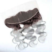 Load image into Gallery viewer, Luxury Body Wave Brazilian Dark Roots Grey 13x4 Lace Frontal 13x4 Virgin Hair 7A

