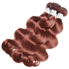 Load image into Gallery viewer, Luxury Peruvian Dark Auburn #33 Body Wave Virgin Human Hair Extensions 10A
