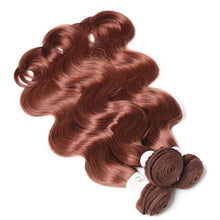 Load image into Gallery viewer, Luxury Peruvian Dark Auburn #33 Body Wave Virgin Human Hair Extensions 10A
