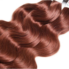 Load image into Gallery viewer, Luxury Peruvian Dark Auburn #33 Body Wave Virgin Human Hair Extensions 10A
