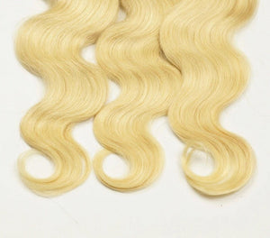 Luxury Dark Roots Peruvian Bleach Blonde #613 Body Wave Virgin Hair Extensions