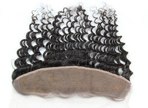 Luxury Virgin Malaysian Deep Wave 13x4 Lace Frontal Closure 13x4 Virgin Human Hair 7A