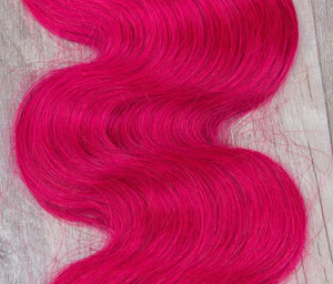 Luxury Peruvian Hot Pink Dark Root Ombre Body Wave Virgin Human Hair Extensions