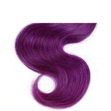 Load image into Gallery viewer, Luxury Body Wave Peruvian Purple Ombre Virgin Human Hair Weft Extensions
