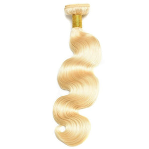 Luxury 100g Russian #613 Bleach Blonde Human Hair Extensions Body Wave Weft