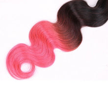 Load image into Gallery viewer, Luxury Brazilian Pink Ombre Body Wave Virgin Human Hair Extensions
