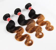 Load image into Gallery viewer, Luxury Body Wave Peruvian Auburn #30 Ombre Virgin Human Hair Extensions
