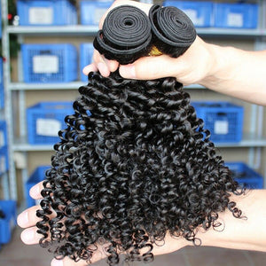 Luxury Kinky Deep Curly Indian Virgin Human Hair Extensions 7A Weave Weft