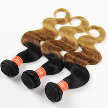 Load image into Gallery viewer, Luxury Peruvian Blonde #1B/4/27 Ombre Body Wave Virgin Human Hair Extensions
