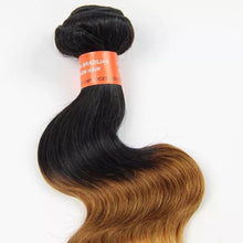 Load image into Gallery viewer, Luxury Peruvian Blonde #1B/4/27 Ombre Body Wave Virgin Human Hair Extensions
