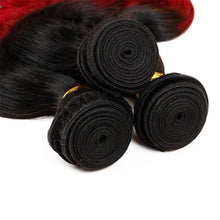 Load image into Gallery viewer, Luxury Brazilian Silky Straight Hot Red Ombre Virgin Human Hair Extensions
