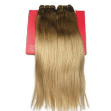 Load image into Gallery viewer, Luxury 100g Weft Human Hair Extensions #5/18 Ombre Chestnut Brown Ash Blonde
