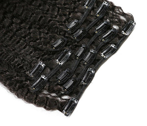 Luxury Brazilian Clip In Kinky Straight Virgin Human Hair Extensions 7pcs 120g
