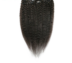 Luxury Brazilian Clip In Kinky Straight Virgin Human Hair Extensions 7pcs 120g