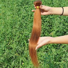 Load image into Gallery viewer, Luxury Silky Straight Peruvian Auburn #30 Virgin Human Hair Extensions 7A Weave
