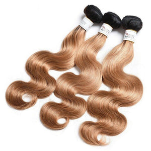 Luxury 100g Peruvian Human Hair Extensions #1b/27 Honey Blonde Ombre Body Wave